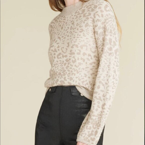 Veronica Beard Womens XL Tilda Neutral Leopard Print Sweater Merino Wool Alpaca - Picture 7 of 7
